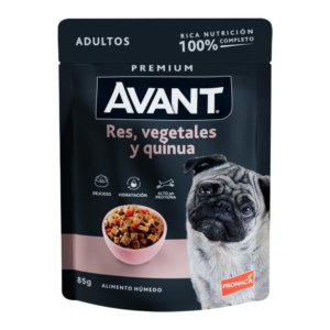 AVANT POUCH ADULTO RES, VEGETALES & QUINUA 85 GR