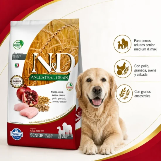 N&D-ancestral-perro-senior-pollo-granada-medium-quito-agropets-ecuador
