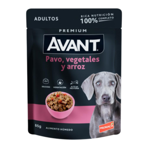 AVANT POUCH ADULTO PAVO, VEGETALES & ARROZ 85 GR